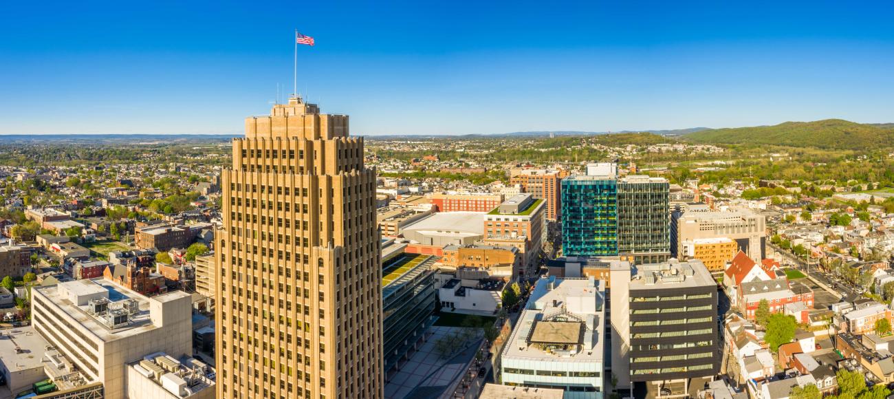 City of Allentown with the PPL building in the foreground